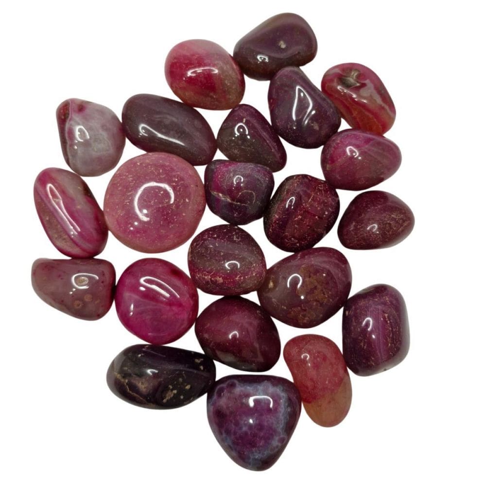 Pedra Ágata Rosa 4 A 6 Cm Rolada 1 Kg Natural