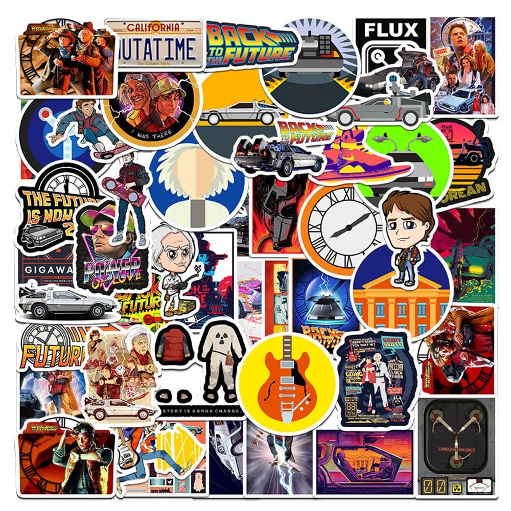 Pacote de adesivos Backs To Futures Anime, 50 unidades de vinil impermeável
