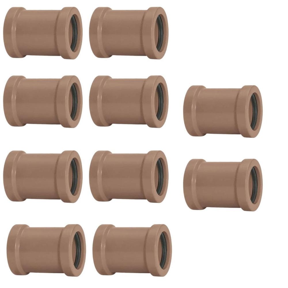 Luva De Correr 50Mm Pvc Encanamento Conexão Kit 10 Un