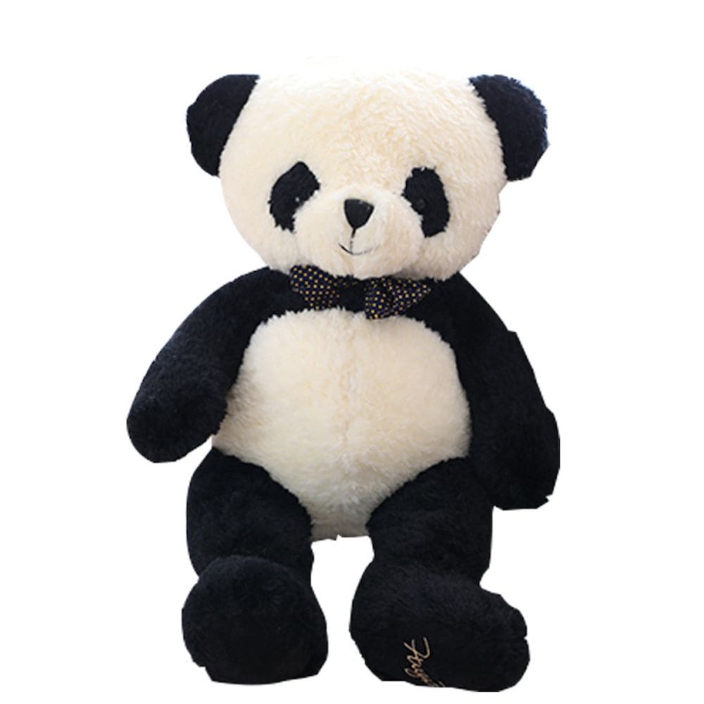 Tie Panda preto e branco de 40 cm para crianças e adultos
