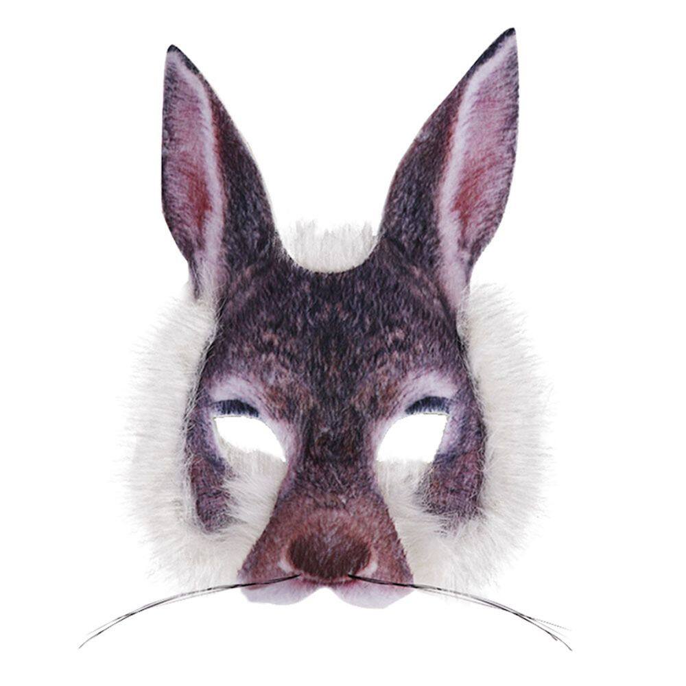 Máscara Cosplay Coelhos Halloween Carnaval Páscoa PVC 15x25cm