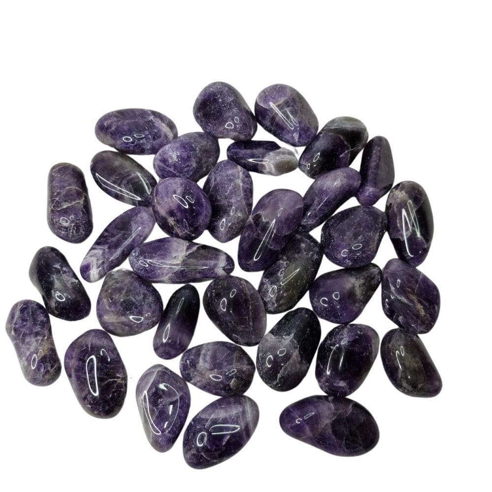 Pedra Natural Ametista Chevron 3 A 6 Cm Rolada 1 Kg