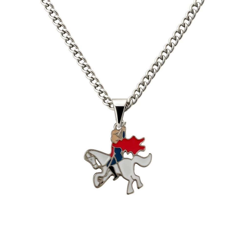 Colar Corrente Imagem São Jorge 3 Cm Metal Niquelado