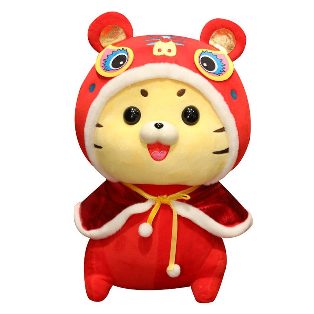 Boneca de brinquedo de pelúcia Red Mascot Tiger 15 cm em algodão e pelúcia