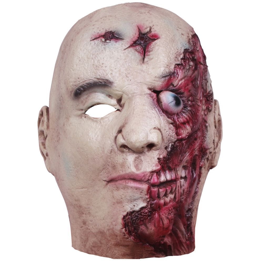 Máscara facial completa de látex para rosto humano podre de Halloween