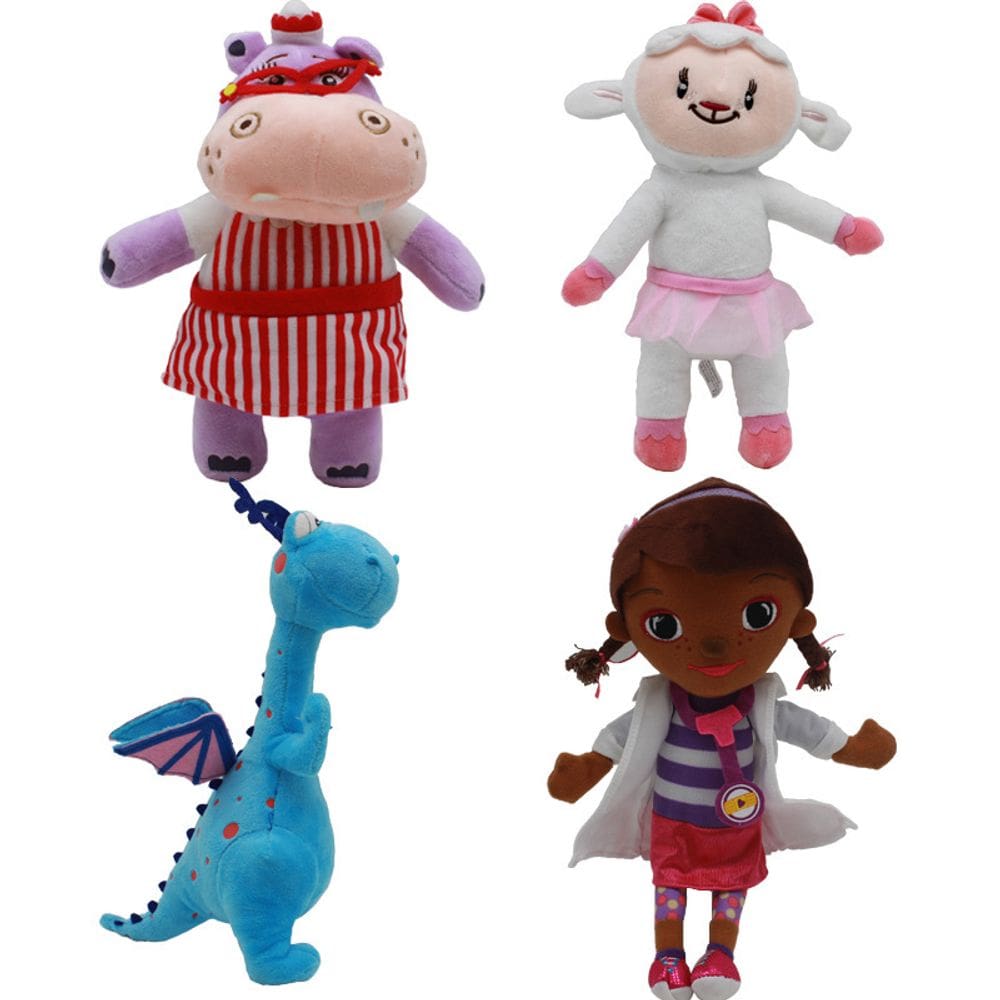 Conjunto de bonecas de pelúcia McStuffins Muffin Gril Dinosaur Hippo Sheep
