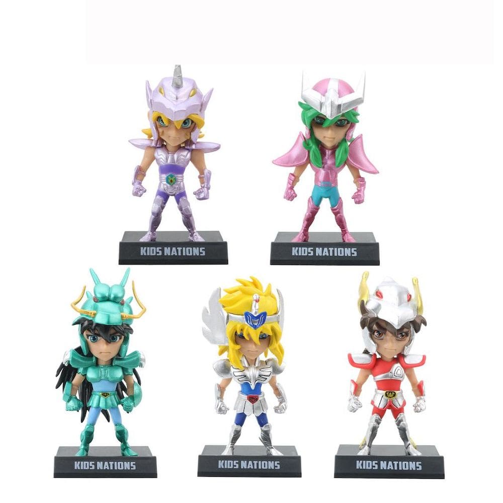 Figura Toy Saint Seiya Omega, 5 peças, 9 a 10 cm, decoração de bolo de PVC