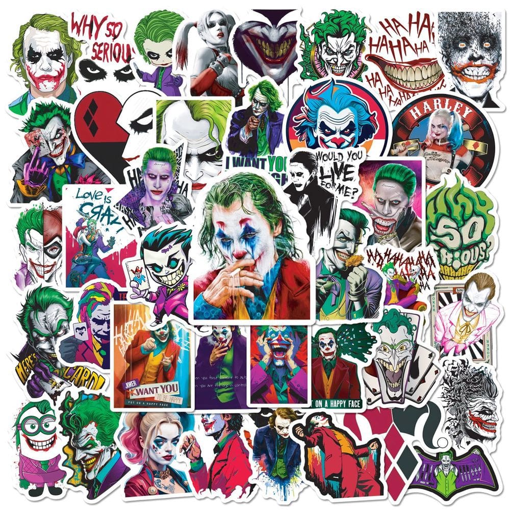 Pacote de adesivos Jokers Anime, vinil impermeável, 50 unidades para bricolage