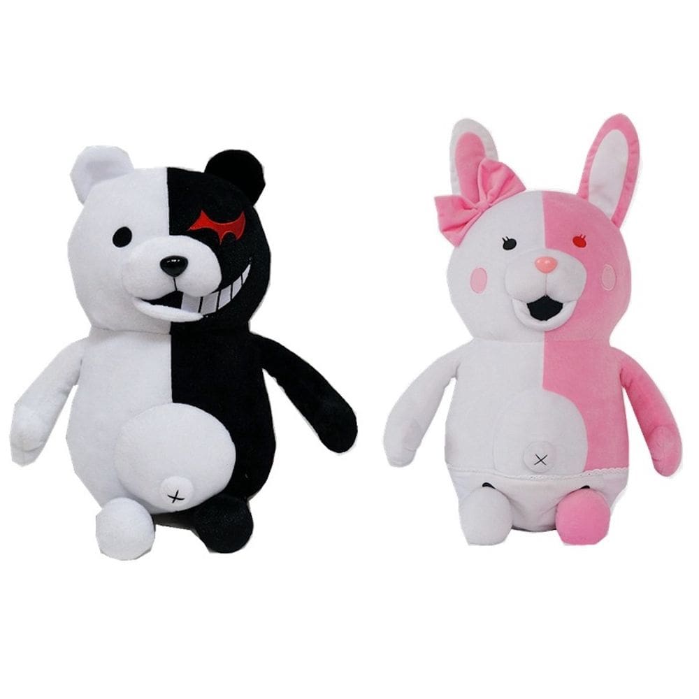 Brinquedo de pelúcia Monokumas 25 cm, 2 unidades/conjunto de anime para crianças e colecionadores