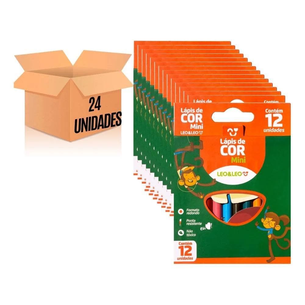 2X 24 Caixas Mini Lápis De Cor 12 Cores Lembrancinhas Atacad