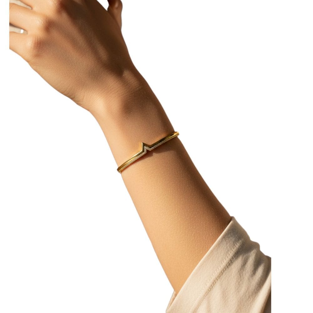 Bracelete Feminino Diana Banhado a Ouro Semi Jóia Juliana Prado 39161