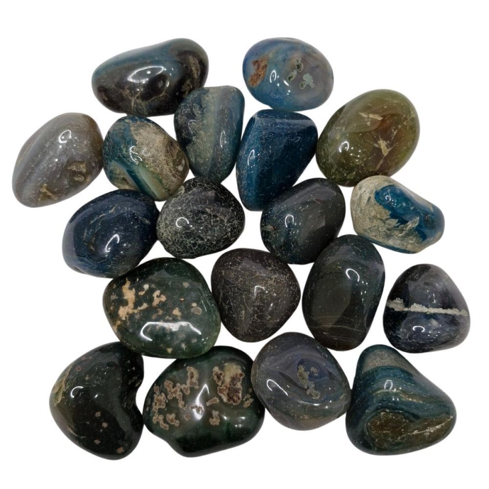 Pedra Ágata Verde 4 A 6 Cm Rolada 1 Kg Natural