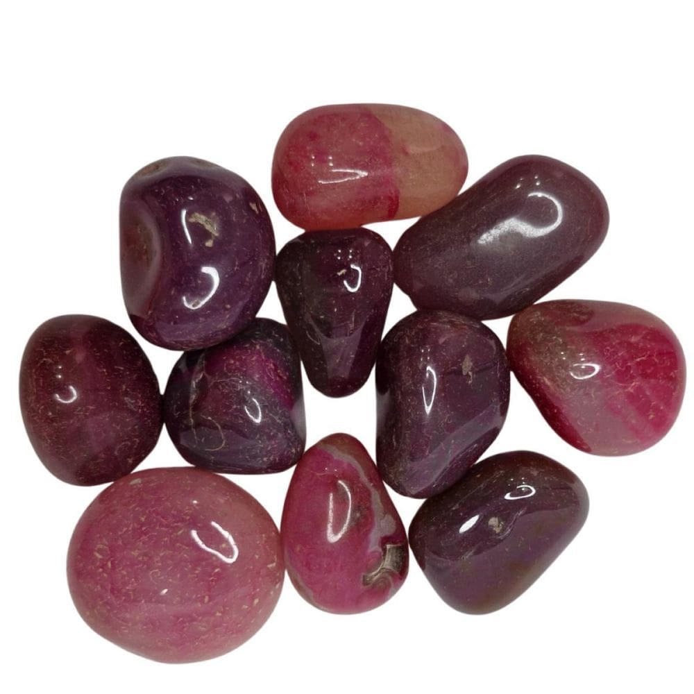 Pedra Ágata Rosa 4 A 6 Cm Rolada 500 Gramas Natural