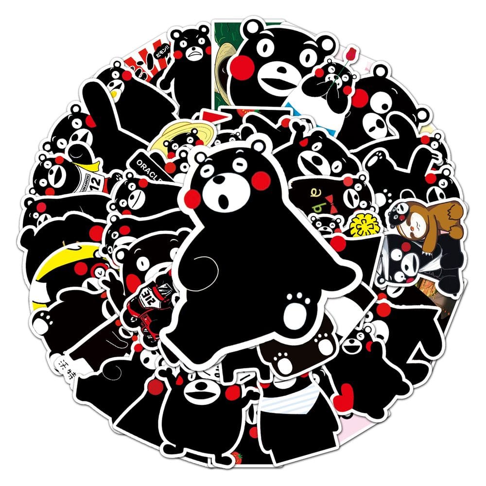 Adesivos Kumamons, vinil impermeável, anime, 50 unidades/lote, 5-7 cm