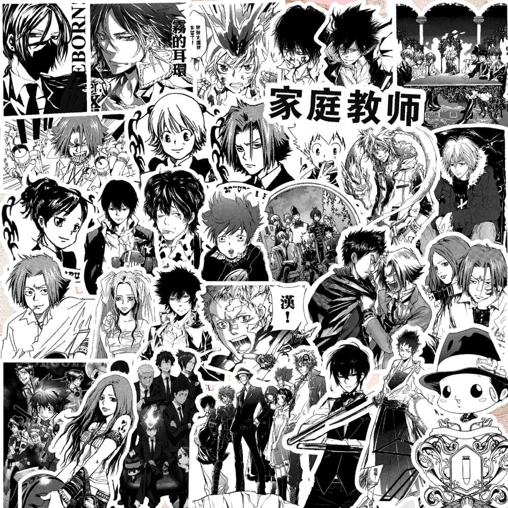 Adesivos Hitmans Reborns, vinil impermeável, anime, 71 unidades