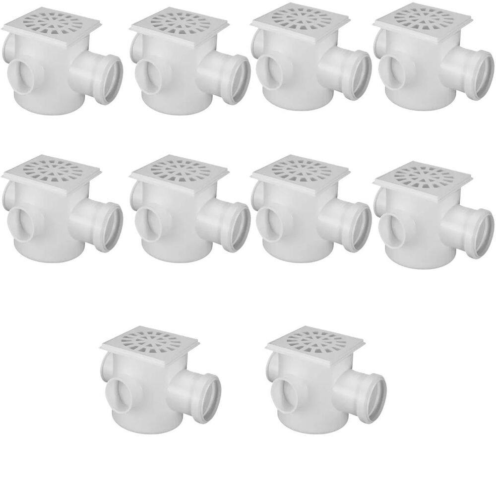 Caixa Quadrada Dn 100X100X50 Pvc Com Grelha Kit 10 Un