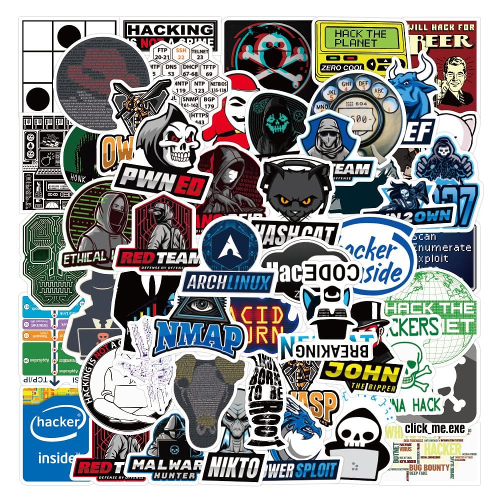 Adesivos Hackers Programmers Vinil impermeável 50 unidades/lote