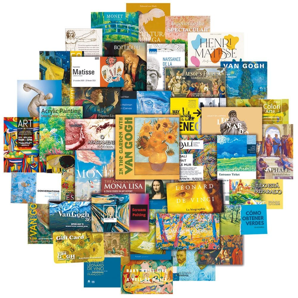 Pacote de adesivos Arts Ticket Stubs Anime Waterproof Vinyl x50