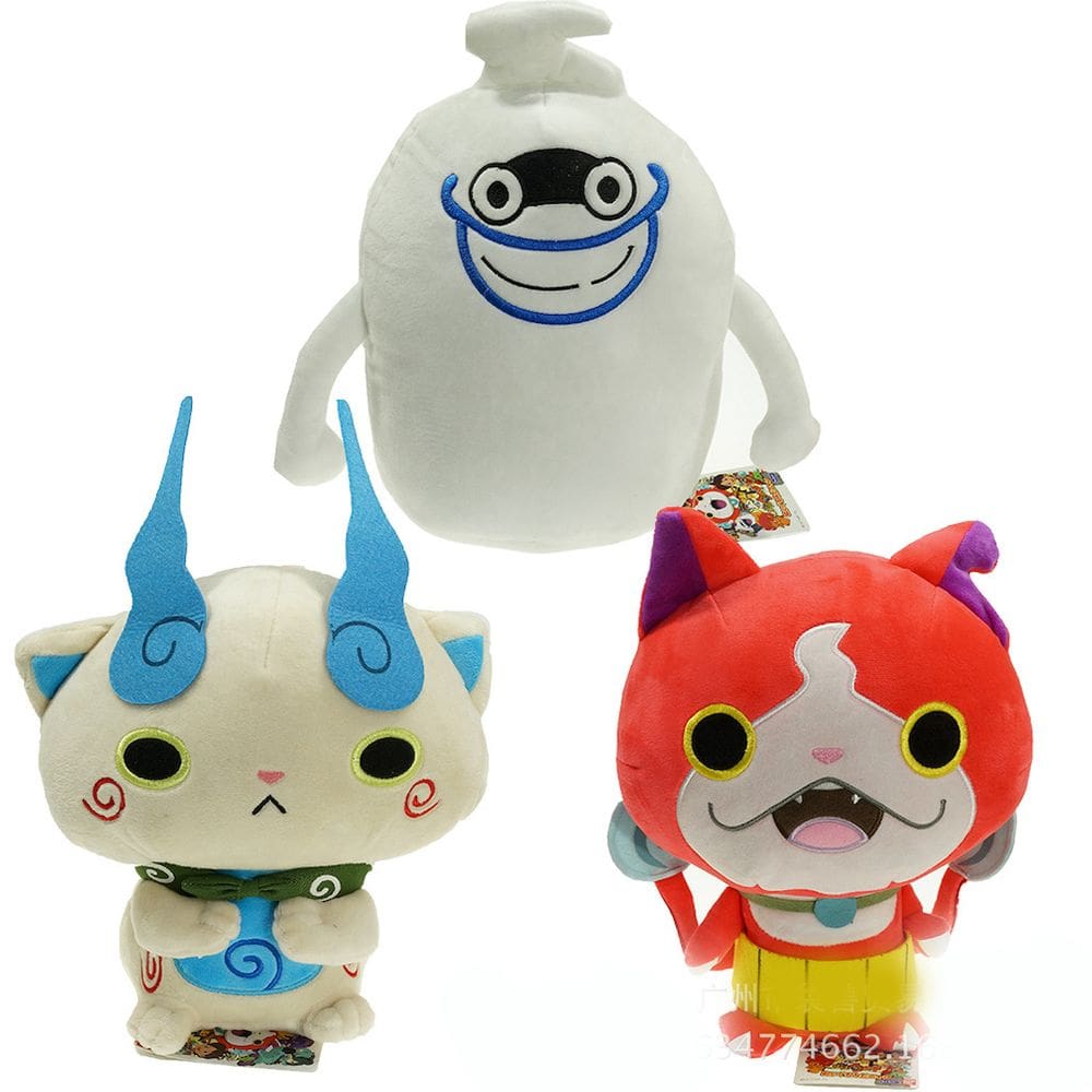 Relógio Yokai de boneca de pelúcia Jibanyan Komasan Whisper 30 cm