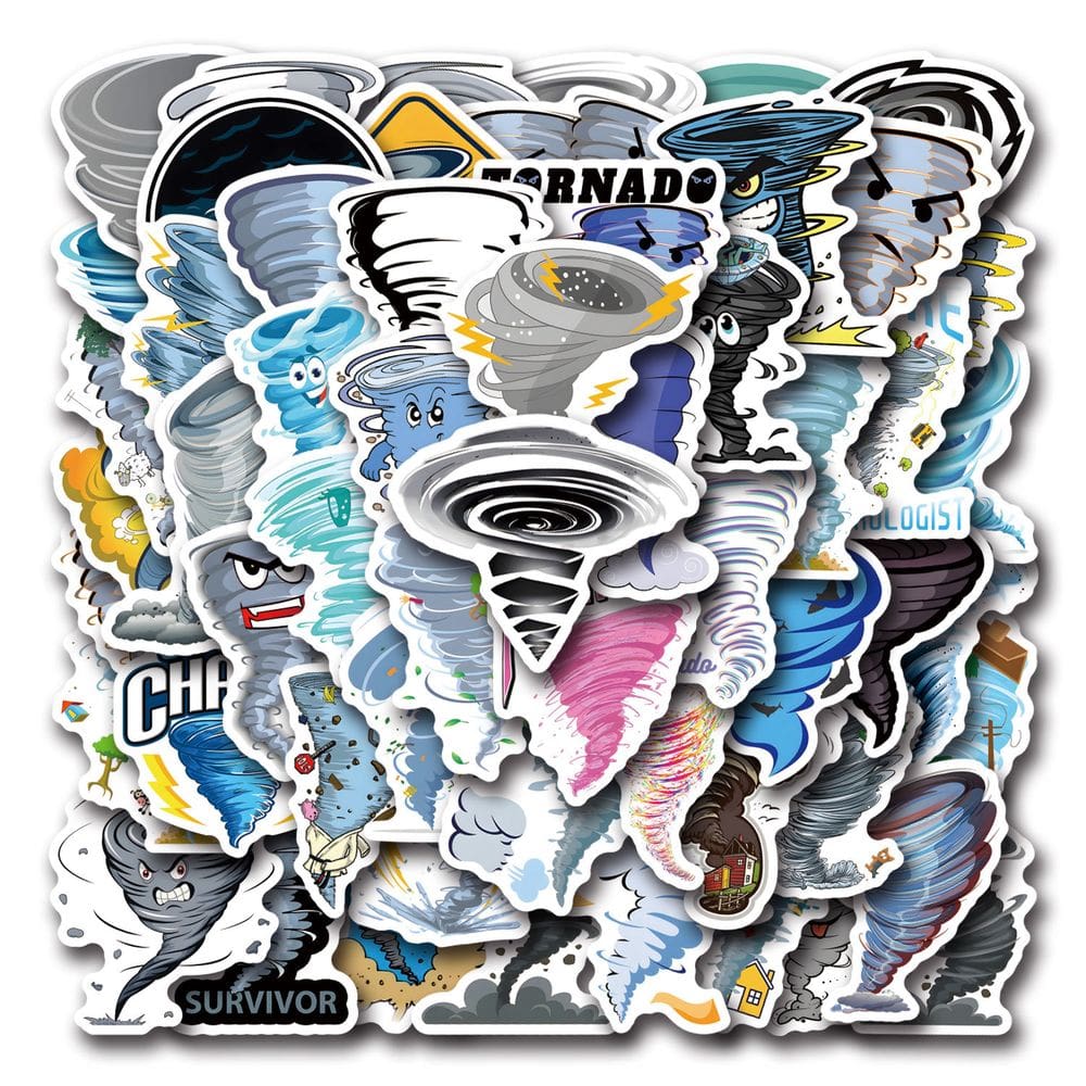 Adesivos Tornados, vinil impermeável, anime, 55 unidades/lote, 5-7 cm