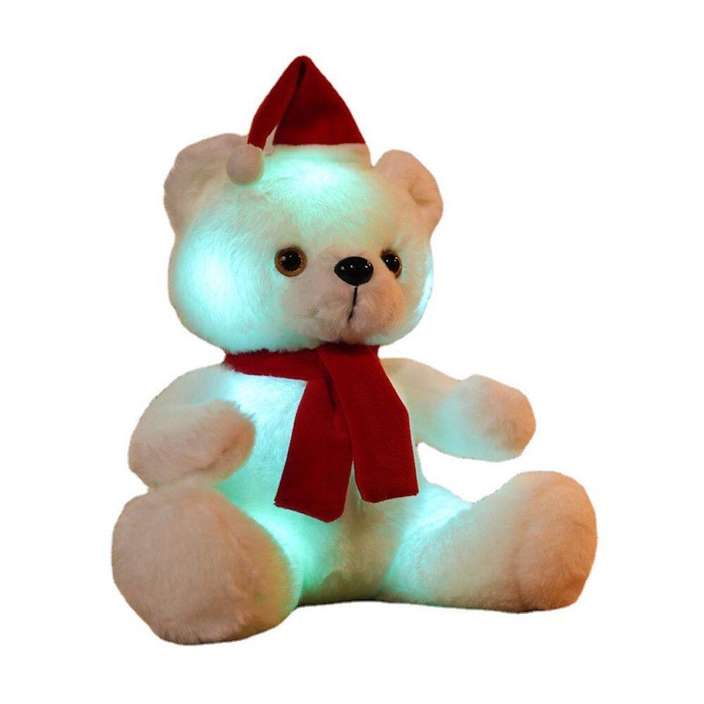Boneca de brinquedo de pelúcia Teddys Christmas Bear branca 23 cm