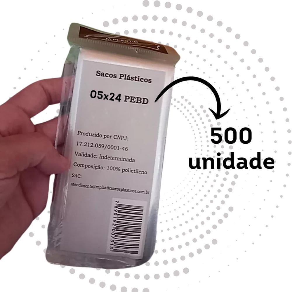 Saco Para Geladinho Transparente 500 Unidades 5X24Cm