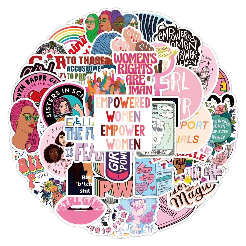 Pacote de adesivos Feminists Anime Waterproof Vinyl 50 unidades