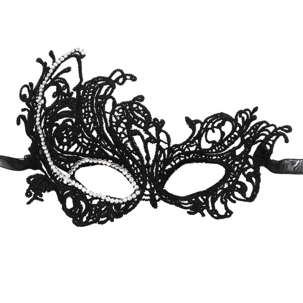 Máscara de cosplay com capa de renda e meia face para festa de Halloween