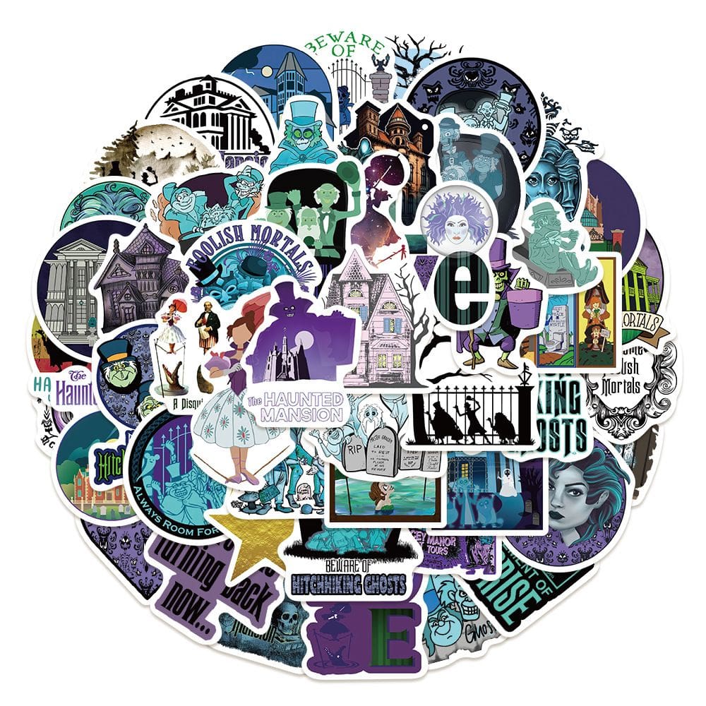 Adesivos Haunteds Mansions, vinil impermeável, anime, 50 unidades/lote