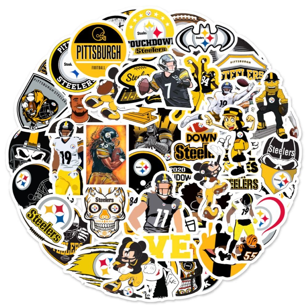Adesivos Steelers Rugby, vinil impermeável, anime, 50 unidades