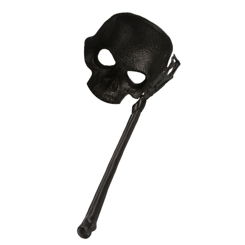 Máscara de cosplay de Halloween, esqueleto assustador com suporte de mão