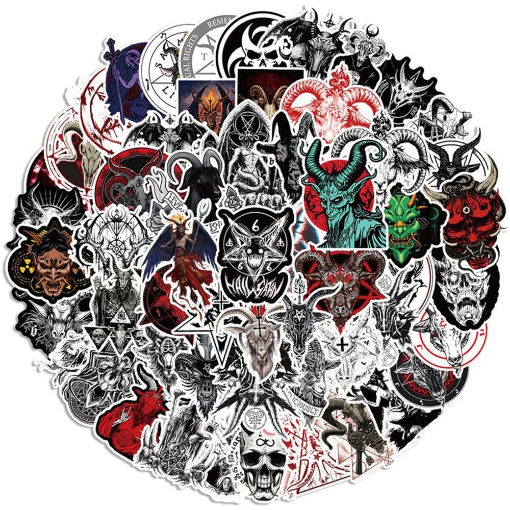 Pacote de adesivos Satans Anime, vinil impermeável, 50 unidades de 4-8 cm