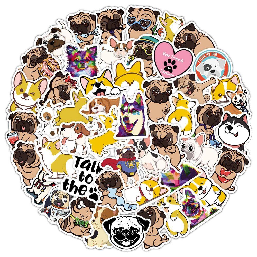Pacote de adesivos Cartoon Corgi SharpeI Pet 50 unidades à prova d`água