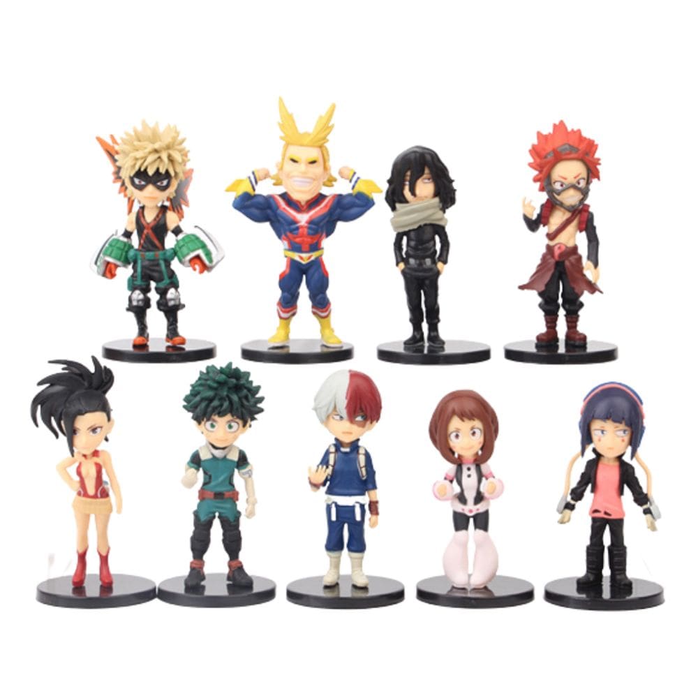 Coleção de brinquedos de figuras de anime My Heros Academias 9 unidades 8 cm