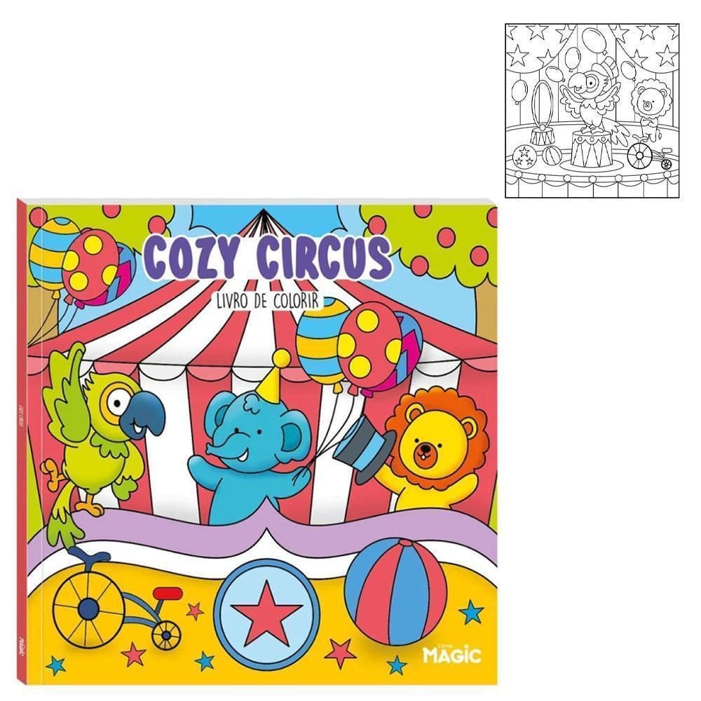 Livro Cozy Circus Para Colorir 24 Paginas 23,5X23,5Cm