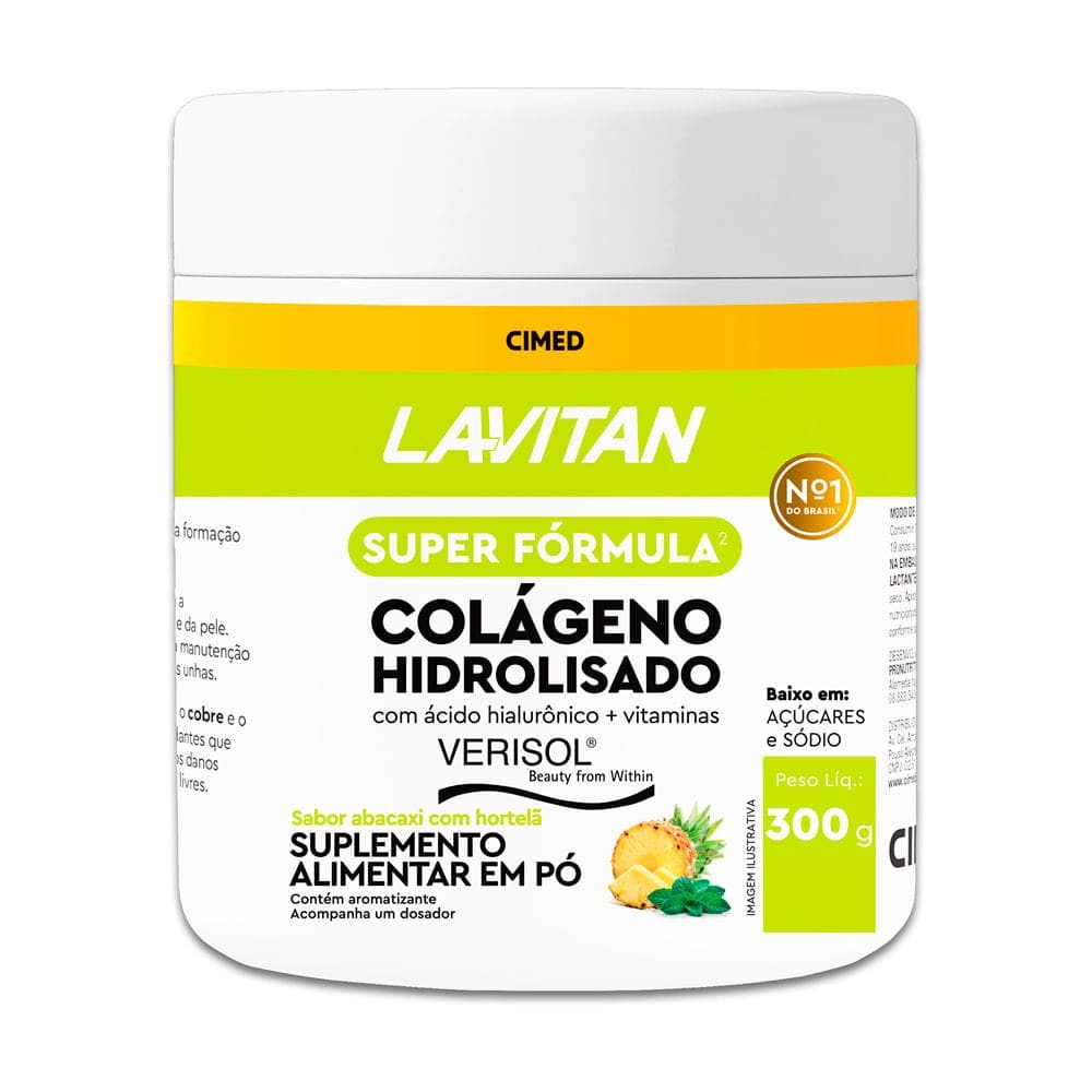 Levitan Cimed Colágeno Hidrolisado Sabor Abacaxi com Hortelã 300g