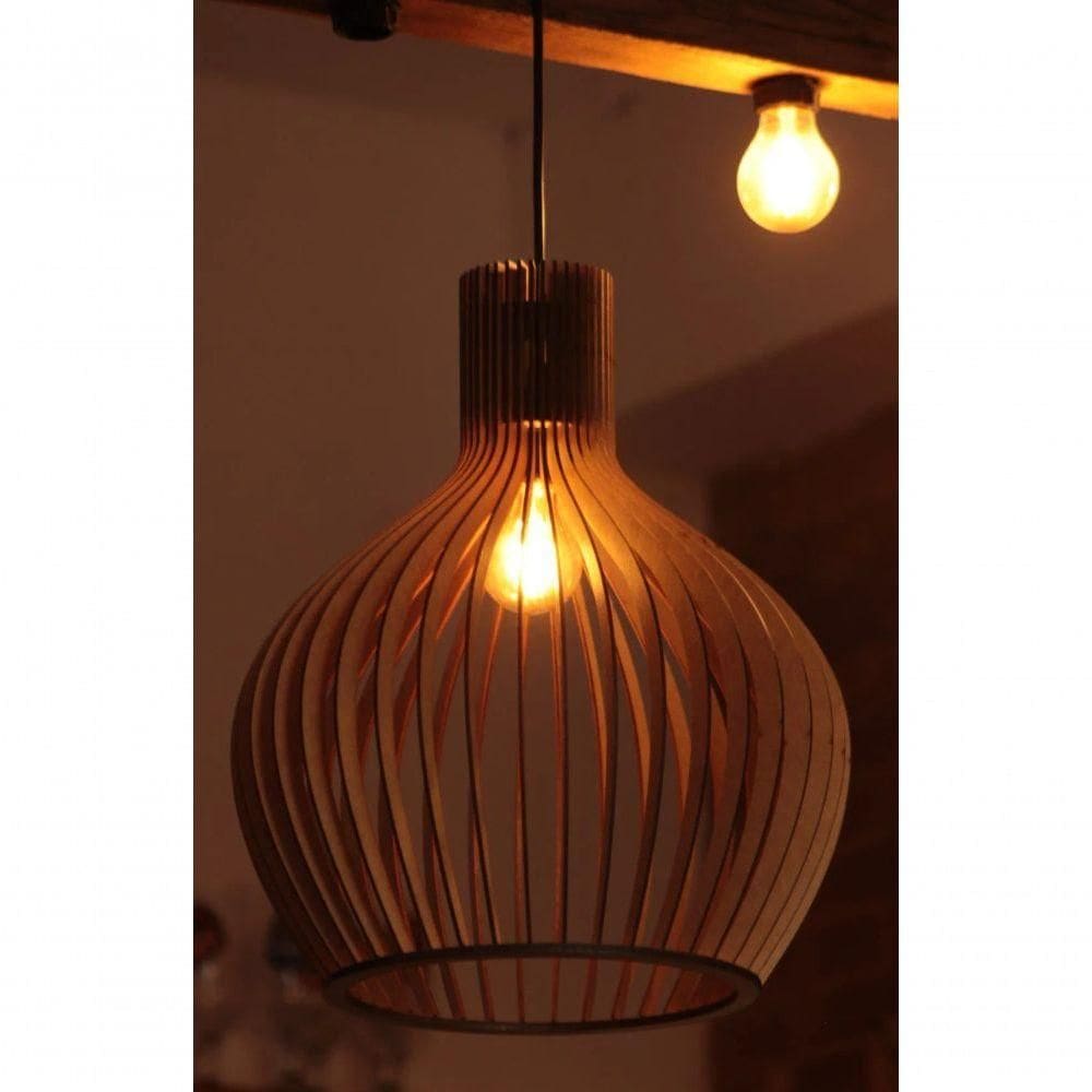 Luminária Teto Tipo Pendente Vegas Mdf Completa