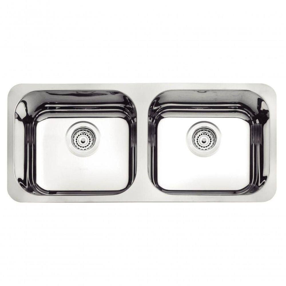 Cuba Dupla Em Aço Inox 84x34cm Alto Brilho Tramontina Isis Plus