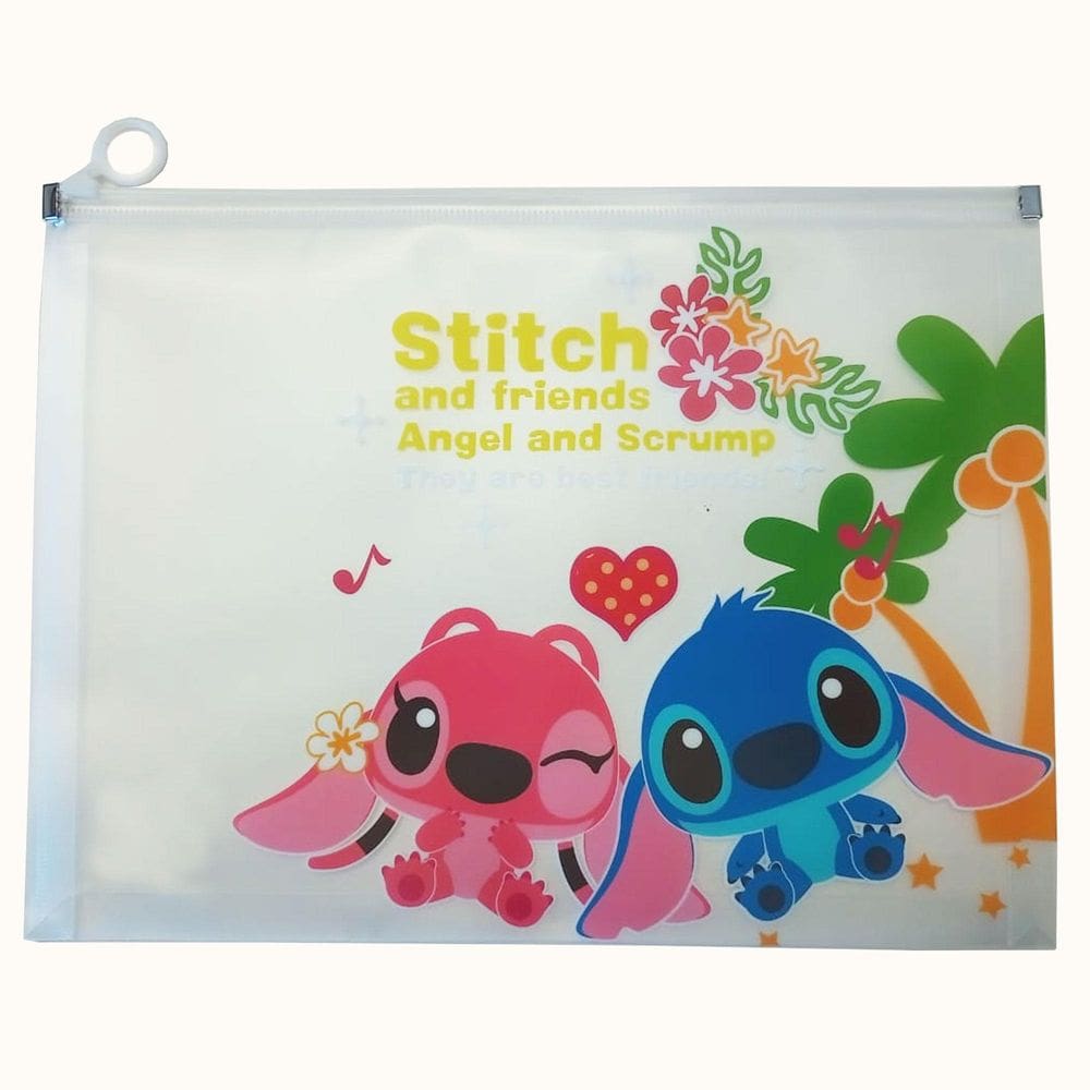 Pasta De Documentos Multiuso Stitch Tamanho A4 Com Ziper