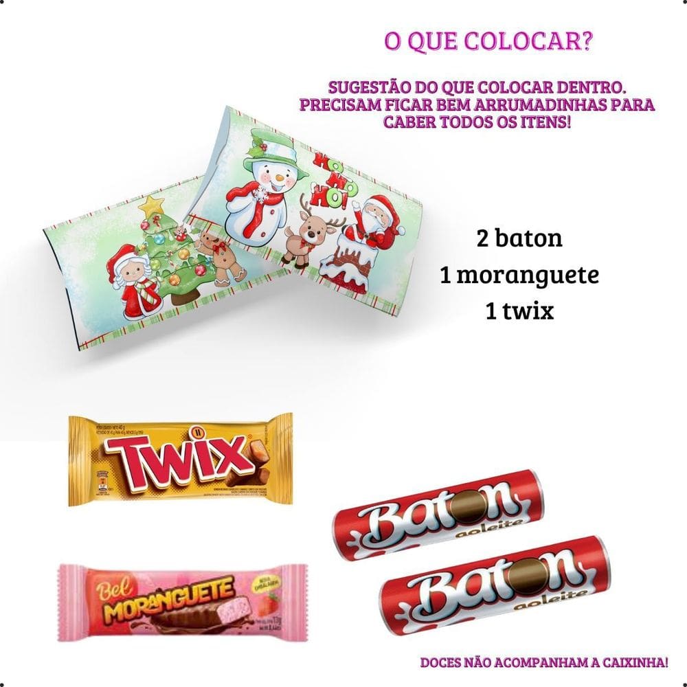 10 Lembrancinhas Caixinha Porta Bombom Natal Papai Noel