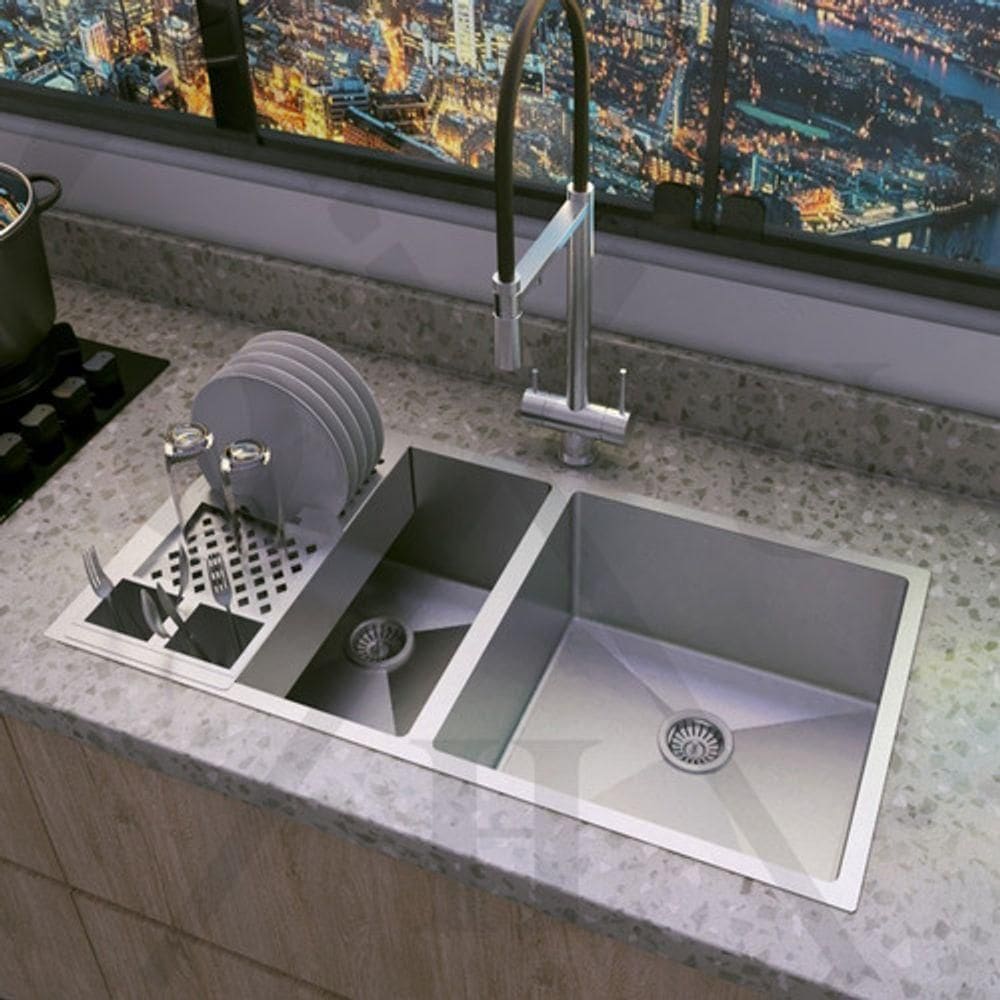 Dupla Cuba Dupla Cozinha Gourmet Aço Inox Moderna Premium