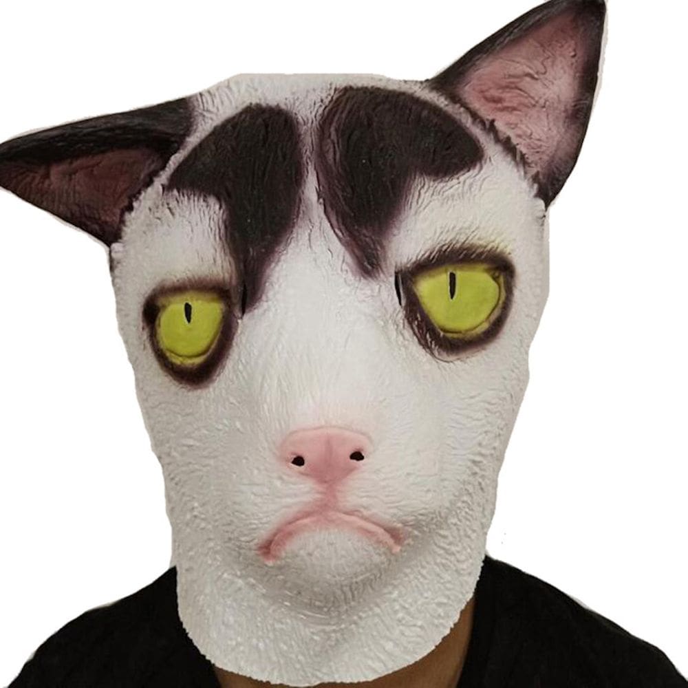Máscara facial completa Garfields Headgear Cat Latex para cosplay de festa