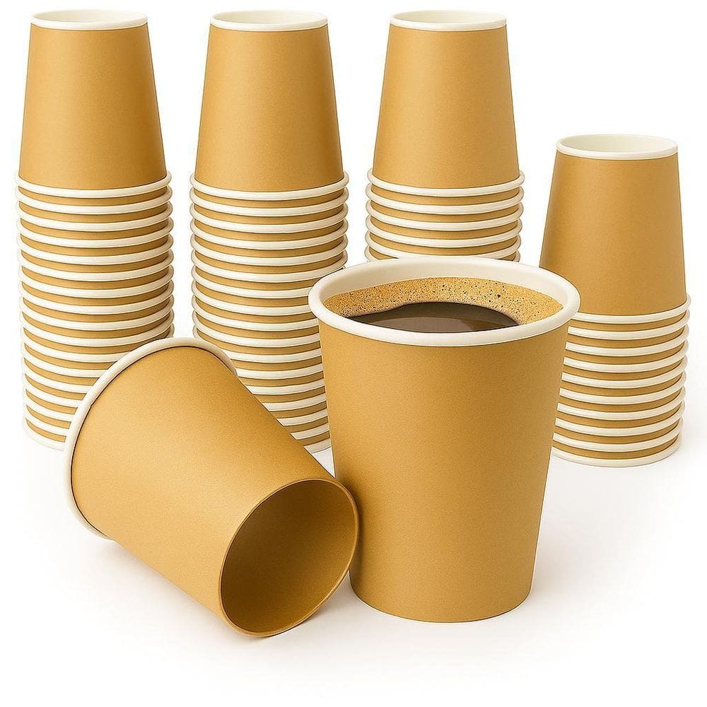 Kit Copo Papel Kraft Desc. Ecológico 250Un Para Café 180Ml