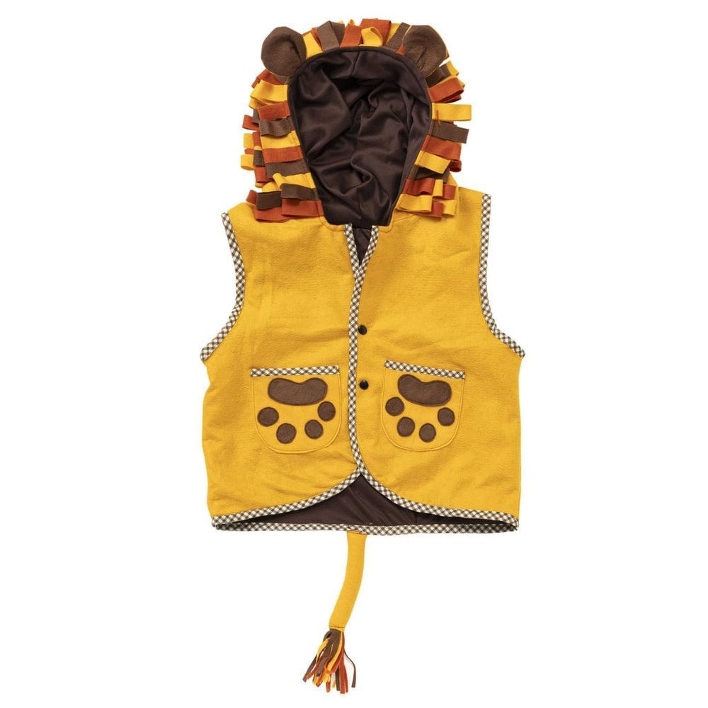 Fantasia Leão Colete Com Capuz + Juba + Rabo