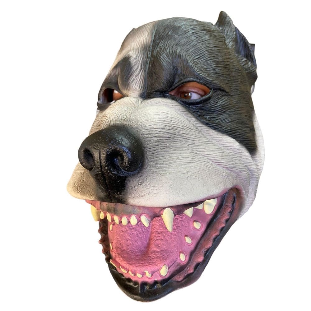 Máscara Cachorro Pit Bull Dog Em Látex Fantasia Carnaval