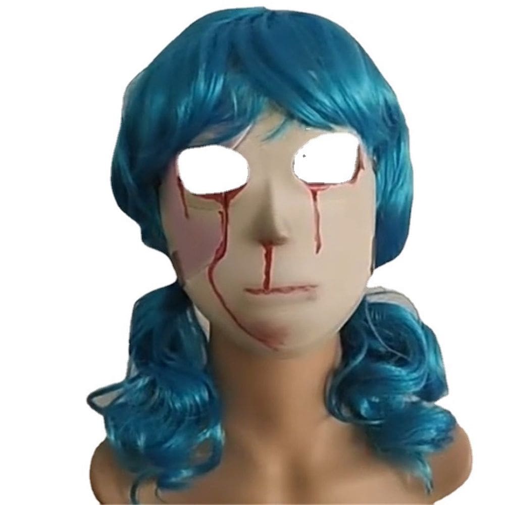 Máscara facial Sallys Faces Headgear Latex Full Face Blue Ha