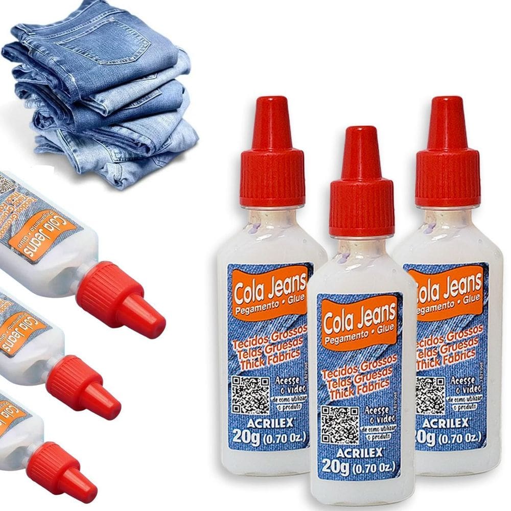 Kit Com 6 Cola Jeans 20Gr Tecidos Grossos Acrilex