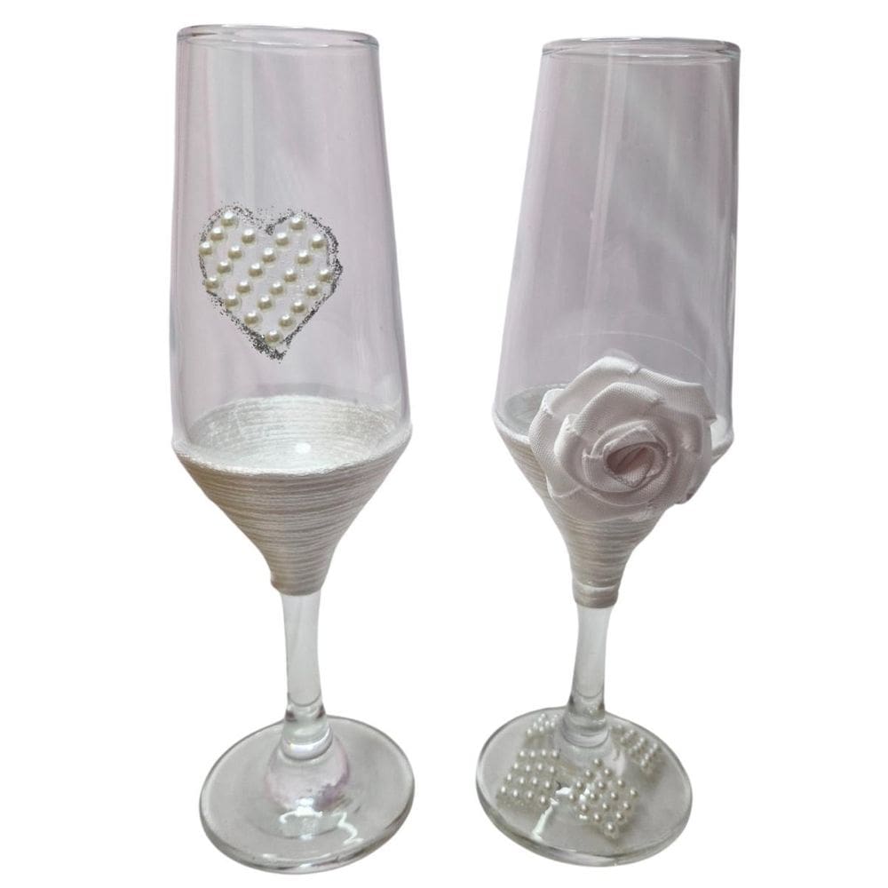 2 Taças Vidro Casamento Noivos Presente Coração