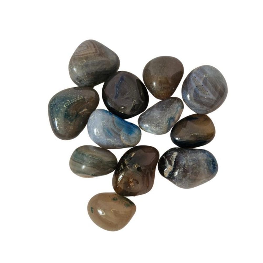 Pedra Ágata Verde 2 A 4 Cm Rolada 250G Natural