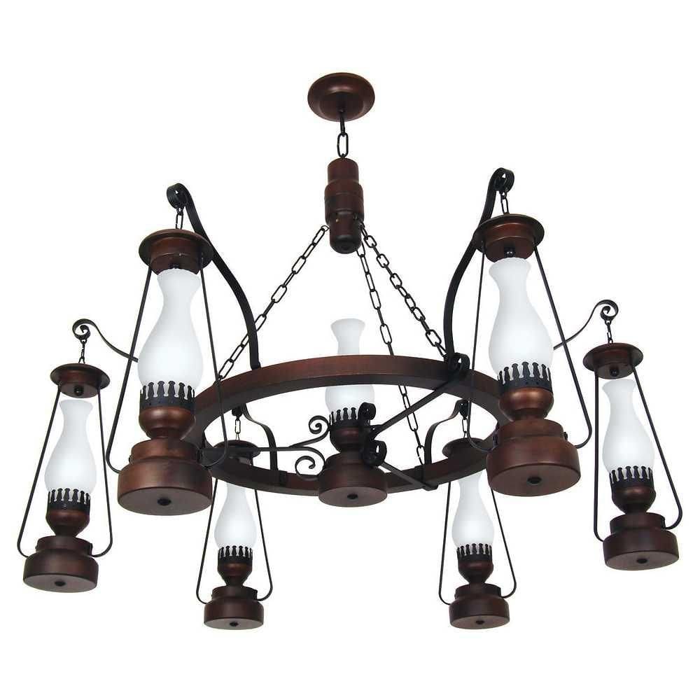 Lustre Lampião Envelhecido 7 Lâmpadas 887E - Luminárias Müller